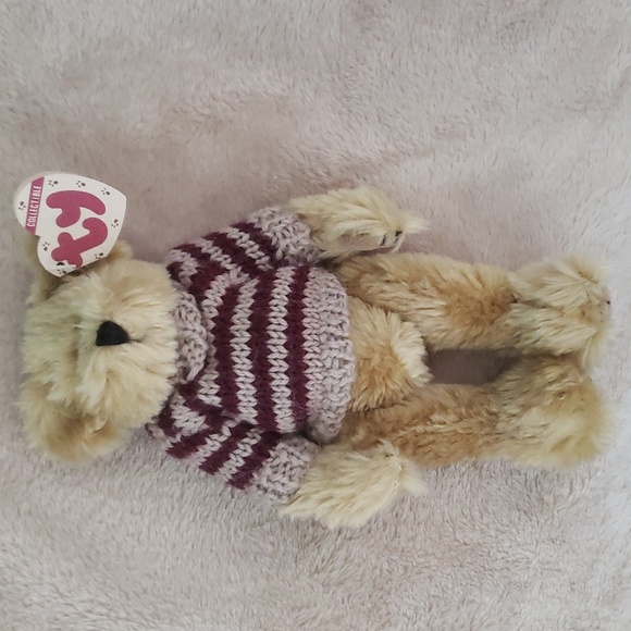 Chelsea, 9" Ty Attic Treasure Teddy Bear 🧸 Red/Beige Striped Sweater, NWT - Picture 8 of 11